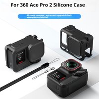 Shockproof Full Cover Silicone Case for Insta360 Ace Pro/Ace Pro 2 Camera Anti-Scratch Anti-Drop Skin ShellLens Cap Cover