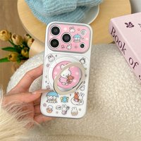 Cute Pink Miffy Rabbit Phone Case For iPhone 17 16 15 14 Pro Max Kawaii Miffy Kawaii Ring Holder Protective Cover for Girls