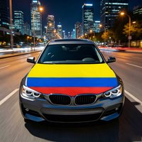 3.8x5.3fts National Colombia Flag Banner Car Hood Cover Flag Elastic Fabrics Engine Cover For Decoration