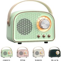 Mini Retro Bluetooth Portable Speaker With Radio , Outdoor Wireless Stereo, MP3 Player for iPhone Android Support TF Card USB