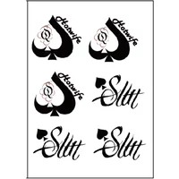 temporary tattoo Poker Spades Q Waterproof Temporary Patch Spades BBC Spades Lock Sexy Thighs and Chest Anti Sweat Tattoo Patch