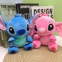 DISNEY Lilo & Stitch Plush Toys Pink Lilo Blue Stitch Stuffed Plush Dolls Pendant Toys Models Cute Boy Girl Birthday Gift