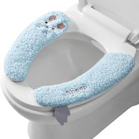 1/2PCS.Cute Cartoon Thickened Adhesive Toilet Seat Cover, Warm & Skin-Friendly,Universal for Bathroom,Waterproof&Easy to Install