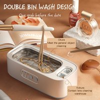New Pink Upgrade Ultrasonic Cleaner 48Khz High Frequency Jewelry Glasses Contact Lens Cleaning Machine - Home Health Care