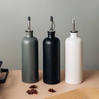 Reduce Oxidation Ceramic Olive Oil Dispenser Bottle Empty Modern Design Kitchen Sauce Pot Pour Spout with Label Stickers