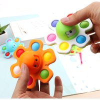Fingertip gyro anti pressure push bubble Fidget Spinne face changing press toy children's fingertip octopus bubble music