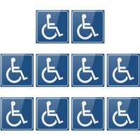 10Pc Car Window Bumper Disabled Badge Sticker Decal Adhesive Auto Sticker Decal Wheelchair Accessible Sign Durable Self Adhesive