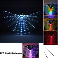 Cool LED Isis Wings Belly Dance Wings Glowing Light Up Costume Dancing Cloak Party Show Led Light Up Led LED Butterfly Wings