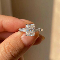 925 Sterling Silver AAA White Cubic Zirconia Finger Rings for Women Wedding Engagement Party Rings Fashion Jewelry Gift