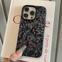 A 1-Piece Carbon Fiber Forged Carbon Foil Black Lychee Pattern Phone Case for iPhone 17 16 15 14 13 12 11 Pro Max 14 15 16Plus Phone Case