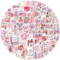 100PCS Cute Pink 3D Small Items Colorful Graffiti Stickers for Helmet Bicycle Hand Account Pencil Case Decals