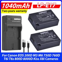 4Pcs LPE17 LP E17 LP-E17 Battery + Charger for Canon EOS 200D M3 M6 750D 760D T6i T6s 800D 8000D Kiss X8i Cameras