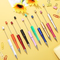 10Pcs Beaded Ballpoint Pens Plastic Beadable Pens Wedding Favors Birthday Party Gifts Student Stationery Pens for Writing