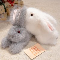 45cm Furry Angora Rabbit Plush Doll Long Haired Red Eyes High Quality Soft Stuffed Animal Sleep Mate Birthday Gift