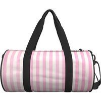 Pale Pink White Stripes Large Duffle Gym Bag Waterproof Duffle Travel Bags Handbags Fitness bag
