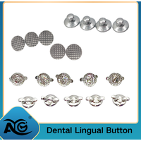 10pcs/Pack Dental Orthodontic Lingual Button Bottom Bondable Metal Tongue Side Buckle Crimpable Hook Dental Arch Wires NITI/SS