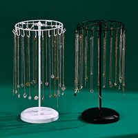 Rotating 23-Hook Iron Necklace Organizer, Multicolor Jewelry Display Stand for Necklaces, Desktop Small Item Holder, Fashion Jew