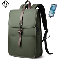 HK Men's Fashion 15.6" Laptop Backpack Waterproof Work Backpacks Teenage Student Charging Travel Shoulder Bag Women's Backpack