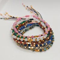 CCGOOD Adjustable Healing Natural Stone Bracelet 4mm Faceted Gemstone Women's Jewelry Meaningful Gift Adjustable Pulseras