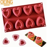 Mini 8 Cavity Heart Doughnut Silicone Cake Mold Cookies 3D Muffin Cake Moud Baking Tools Decorating Mousse Making Mould