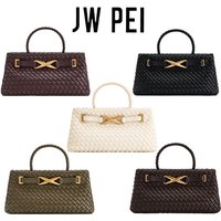 JW PEI Woven Bag Elora Versatile Handbag Large Capacity Commuting Women's Bag Genuine Leather Shoulder Crossbody Bag for Women