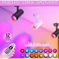 RGB Led Spotlights Multiple Colors Dimmable Neon Spot Home Atmosphere Ceiling Lamps Party Wedding Festivals Stage Lights Fixture