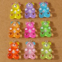 10pcs 18*30mm Colorful Resin Candy Color Gummy Bear Charms Pendant for Necklace Earrings DIY Jewelry Making Accessories Supplies