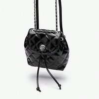 Diamond Chain Bag, Small Backpack, Cross-Body Backpack, Fashionable Silver Chain Backpack, College Style Backpack,