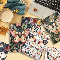 16pcs Watercolor Vintage Moth & Floral Hand Drawn Postcards, birthday/anniversary gifts, collectibles, suitable for gift-giving