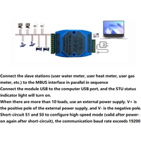Isolated USB To MBUS Master Converter M-BUS Data Debugging Communication For Electricity Meter Water Heat Meter Home Contro