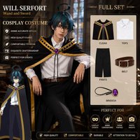 Anime Wistoria: Wand and Sword Will Serfort Cosplay Costumes Role Play Shawl Cloak Clothing Halloween Comic Con Cos uniforms