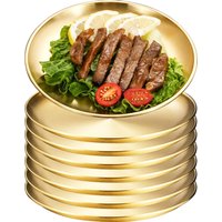 3/7/10pcs Stainless Steel Plate Set BBQ Fried Chicken Barbecue Meat Plate Vegetable Fruit Storage Tray Party Cake Dessert Plate