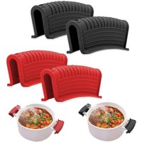 2 Pcs Silicone Assist Hot Pan Handle Holder Anti-slip Cast Iron Pan Skillet Handle Cover Heat Resistant Pot Holder Sleeves