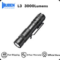 WUBEN L3 Flashlights High Lumens, 3000 Lumen Tactical Flashlight Rechargeable, Dual-Way Charging 7 Light Mode, IP68 Waterproof