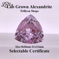 High Quality Lab Grown Alexandrite Trillyon Shape Gemstone for DIY Advanced Jewelry Making Materials Selectable Certificate
