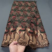 2026 African Nigerian Tulle Lace Fabric for Dress Sewing High Quality Pure Embroidery Damask Cotton Wedding Party 5Yard PS0083