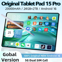 2026 New Original Global Edition Tablet Android 16 Pad 15 Pro 24GB+2TB Snapdrago8gen3 Tablet GPS 5G Dual Sim Card Hd Full Screen