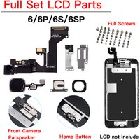 Full Set LCD Parts For iPhone 6 6P 6S Plus Front Camera Home Button Flex Cable Ear Speaker With All Screws Replacement