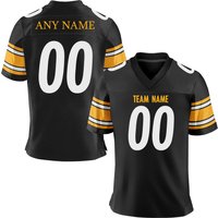 Personalized Black Gold American Football Jersey Custom Printed Team Name Number Fans Gift Men Women Youth Football Top
