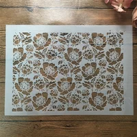 A4 29cm Big Flowers Texture DIY Layering Stencils Wall Painting Scrapbook Coloring Embossing Album Decorative Template