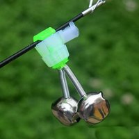 8/16pcs Green Fishing Rod Bells Double Bell Fish Bite Alarm Portable Reusable Bite Indicator for Night Fishing Bite Indicators