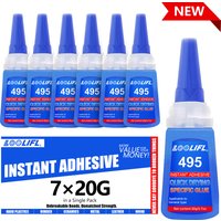 495 Super Glue Cyanoacrylate All-Purpose Fast Drying Clear Adhesive for Metal Plastic Wood Ceramic Glass DIY Repairs Easy Use20G