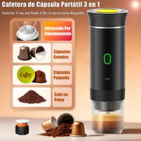 3-in-1 draadloze elektrische draagbare capsule-koffiezetapparaat voor auto en thuis Camping Koffiezetapparaat Capsulepoeder Reizen Espressomachine