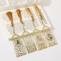 1PC Tassel Cat Bookmark Metal Bookmark Brass Metal Classical Cute Style Student Gift Cultural and Creative Hollow Bookmark