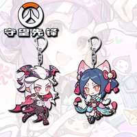 Overwatch Cosplay Acrylic Pendant Anime Key Chain Acrylic Keychains Metal Holder Key Ring Jewelry Gifts