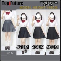 55CM Plus Size Japanese School Uniforms Girls Solid Color Pleated JK Suit High School Student Girls Academy Style LONG JK Skirt