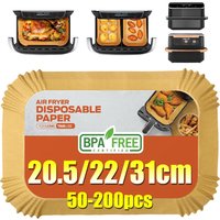 20.5/22/31cm Disposable Air Fryer Liners Non-Stick Oil-Proof Baking Paper for Air Fryer Oven Microwave Roasting