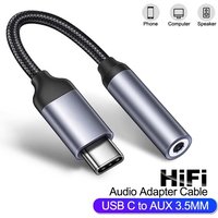 USB Type C To 3.5mm Aux Adapter Type-C To 3.5mm Jack Audio Cable Connector Earphones Cable Converter For Car Speaker Accessories