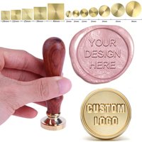 Custom Wax Seal Stamp,Personalized Wax Seal Stamp Kit with Your Design/Logo/Text 15/25/30/40/50/60mm Head for Wedding Envelopes