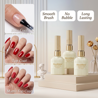 Hassleless Premium Nail Functional Gel Trio: Base Coat, Glossy & Matte Top Coats, Smooth Application, No Bubble
